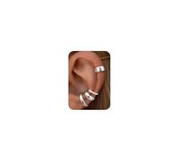 Morfetto 4 Paires Ear Cuff Argent pour Femme Faux Piercing Oreille Conch Réglable Sans Trou Percage Plaqué Or 14K Faux Hélix Cartilage Hypoallergénique Clip Manchons d'Oreille Avec Boîte Opal Silver