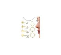 Morfetto 7 Pièces Piercing Nez Anneaux Acier Chirurgical 316L,Piercing Hélix Tragus Cartilage Hypoallergénique Argent Or,Filetage Interne Piercings Labret Levre Conch Oreille Medusa 16G Or