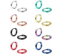 Morfetto 8 Paires de Petites Boucles d'Oreilles en Acier Chirurgical pour Hommes Femmes 8mm 10mm Huggie Tiny Cartilage Boucles d'Oreilles Helix Daith Lobes Sleeper Hoop Boucles d'oreilles 1.6-8MM