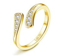 Morfetto Anneaux d'orteil Remplis d'or 14 Carats pour Femmes Anneaux Pinky Ouverts Réglables Énorme Bande CZ Anneaux d'orteil en Or à Trois Rangées Bijoux de Pied Doubles