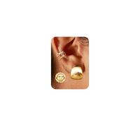 Morfetto Ear Cuff Femme Boucles D'oreilles - 3 Paires Or 14K Plaqué Manchette D'oreille Faux Percing Au Oreille Helix Conch Cartilage Clip Bijou D'oreille Sans Trou Earcuff Bijoux Avec Boîte Chunky