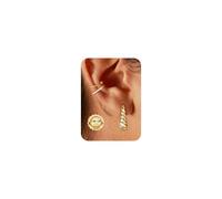 Morfetto Ear Cuff Femme Boucles D'oreilles - 3 Paires Or 14K Plaqué Manchette D'oreille Faux Percing Au Oreille Helix Conch Cartilage Clip Bijou D'oreille Sans Trou Earcuff Bijoux Avec Boîte Croissant