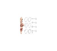Morfetto Lot de 10 piercings de nez en acier inoxydable chirurgical, sans filetage, à dos plat, argentés et dorés, 18 g et 20 g BALL-S18G