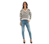 Morgan 241-MBALLON Pull, Ivoire/Marine, XS Femme