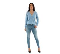 Gilet manches longues à détails ajourés bleu ciel Bleu ciel S