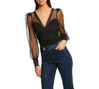 Morgan Body manches longues en plumetis Noir XS