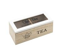 Morgan Boîte à Tisane en bois, porte-sachets The et Infus de 2 Tea Box. Boîte porte-thé 18 x 8 x 7 cm