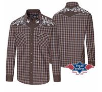 MORGAN chemise Stars and Stripes western country Homme