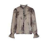 Morgan - Chemisier Femme avec Manches Longues et col Montant Noir à Rayures - Taille Numeric_44