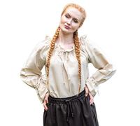 Morgan Chemisier médiéval à manches longues Naturel - Beige - XXX-Large
