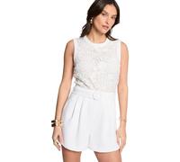 Morgan - Combishort FEMME avec sans manches et col rond blanche - Taille 42