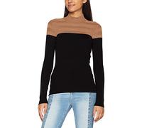 Morgan Femme 172-mico.m Pullover Sweater, Camel/Noir, XS EU
