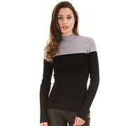 Morgan Femme 172-mico.m Pullover Sweater, Gris Chine/Noir, XS EU
