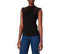 Morgan Femme 192-dsin.n/Noir Tshirt Empiècement Dentelle DSIN NOIR TS, Noir (Noir Noir), S EU