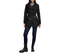 Trench cintré ceinturé à capuche noir Noir 44