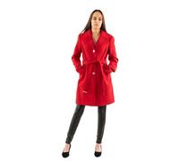 Morgan femme Manteau long rouge ceinturé avec laine Taille 35