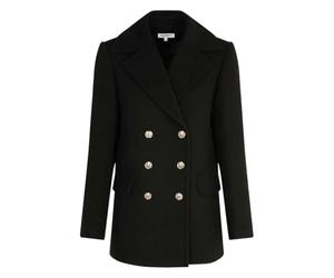 Morgan femme Manteau mi-long noir avec laine Taille 38
