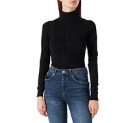 Morgan Femme Pull Col Roule Avec Fronces 192-mpardi.n T-shirt, Noir, S EU
