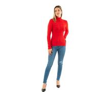 Morgan Femme Pull Manche Longue Col Roulé Mentos Sweater, Rubis, X EU