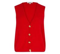 Morgan - Gilet rouge uni en maille tricotée avec une coupe droite et des boutons dorés - Taille s