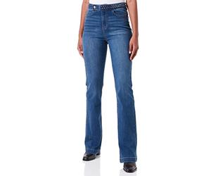 Morgan Jeans Droit avec détails tressés Bleu 38