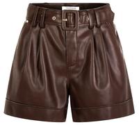 Morgan Pantalon 242-SHOANE Femme simili cuir coupe droite marron Taille 40 avec ceinture