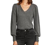 Morgan Pull Col V Manches Fantaisies 212-moteur Pull-over Femme,Gris Anthracite,M