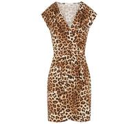 Morgan - Robe Courte Femme Coton avec sans Manches et col v léopard léopard - Taille 40
