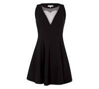 Morgan - Robe Courte Noire Unie à Zip avec Une Coupe Patineuse et col V - Taille Numeric_44