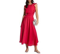 Morgan Robe longue évasée à taille smockée