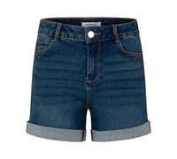 Morgan - Short à Revers 5 Poches Bleu Stone Effet délavé avec Une Coupe Droite - Taille 34