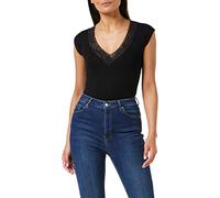 Morgan T-Shirt Manches Courtes à Dentelle Noir S