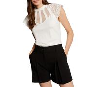 Morgan T-Shirt Manches Courtes à Dentelle Off White S