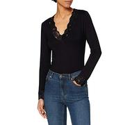 Morgan T-Shirt Manches Longues avec Dentelle Noir L