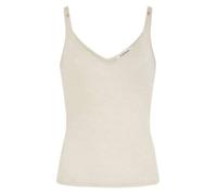 Morgan Top femme écru sans manches col V - Blanc cassé M