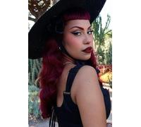 Morgana - Long Half Wig with Hollywood Waves dark cherry red #39