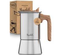 Morgenheld Cafetière à Expresso STYLE en acier inoxydable - Espresso Maker 6 Tasses 300ml - Machine à expresso moka - Cafetière Italienne en INOX pour plaque induction ou cuisinière à gaz