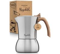 Morgenheld FLOW Premium Cafetière à Expresso en acier inoxydable - Espresso Maker 6 Tasses 300ml - Machine à expresso moka - Cafetière Italienne en INOX pour plaque induction ou cuisinière à gaz