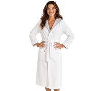 Morgenstern Peignoir de Bain Femme avec Capuche 100% Coton Éponge OEKO-TEX® Robe de Chambre Leonie Blanc S