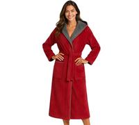 Morgenstern Peignoir de Bain Femme avec Capuche 100% Coton Éponge OEKO-TEX® Robe de Chambre Leonie Rouge M