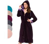 Morgenstern Peignoir de Bain Femme avec Fermeture Éclair Robe de Chambre avec Capuche S Bourgogne