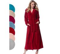 Morgenstern Peignoir Femme I Extra Long I Capuche I Robe de Chambre Pour Grandes Femmes I Rouge I Small