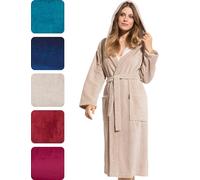 Morgenstern Peignoir Femme Long Capuche Lux Beige I X-Large