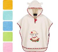 Morgenstern Poncho de Bain pour Enfants et Bébés 1-5 ans avec Capuche Fille et Garçon 100% Coton Éponge OEKO TEX® serviette poncho serviette à capuche peignoir serviette de bain Mouton Beige