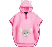 Morgenstern Poncho de Bain pour Enfants et Bébés 1-5 ans avec Capuche Fille et Garçon 100% Coton Éponge OEKO TEX® serviette poncho serviette à capuche peignoir serviette de bain Souris Rose