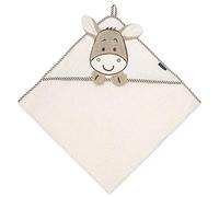 Morgenstern Serviette de Bain avec Capuche pour Enfants et Bébé 100 x 100 cm Fille et Garçon 100% Coton Éponge Oeko-TEX® Peignoir Cape de Bain Sortie de Bain L'âne Beige