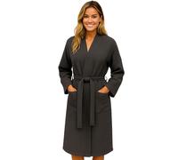 Morgenstern Sortie de Bain Femme Kimono Coton Gaufre - Taille XL - Gris