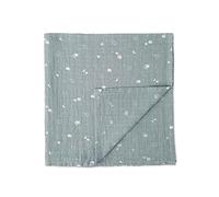 MORI Lange en mousseline de coton bleu, 110 x 110 cm, respirant, léger, pré-lavé pour nourrissons, durable, confortable, unisexe, idéal pour l'emmaillotage ou l'allaitement