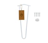 MORIA DESIGN 1 pièce Pied Hairpin Leg 51 cm - Blanc, métal réglable - Commode, Tabouret, Table de Chevet et Table Basse, Style Industriel Robuste