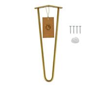 MORIA DESIGN 1 Pied Hairpin Leg 51 cm doré, métal réglable pour Table Basse | Commode, Tabouret, Table Basse, Table de Chevet, Rénovation Mobilier, Projet DIY, Style Industriel, Structure Stable, Salon